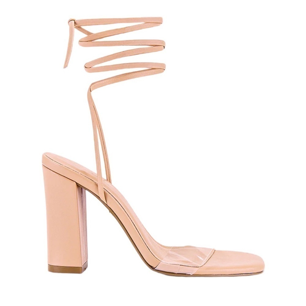 REVOLVE Katya Heel in Nude, strapping, feminine, sexy, chunky heel size 8.5